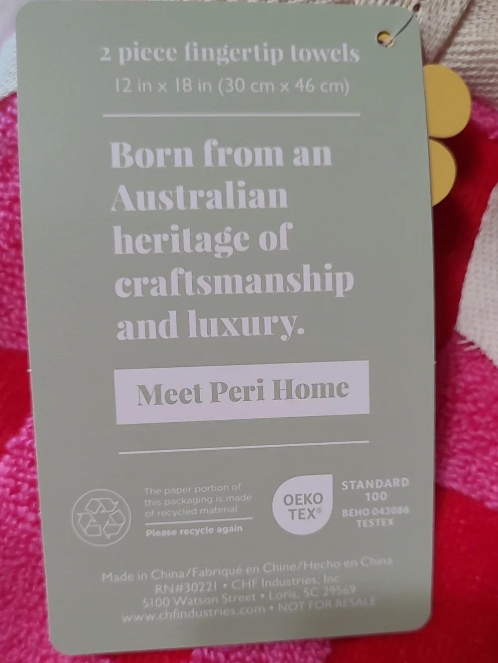 Peri Home Game Of Love Checkerboard Towel Set